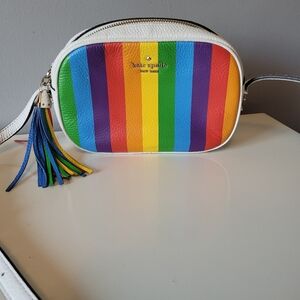 Kate Spade Kourtney Rainbow Stripe Camera Bag, VGUC